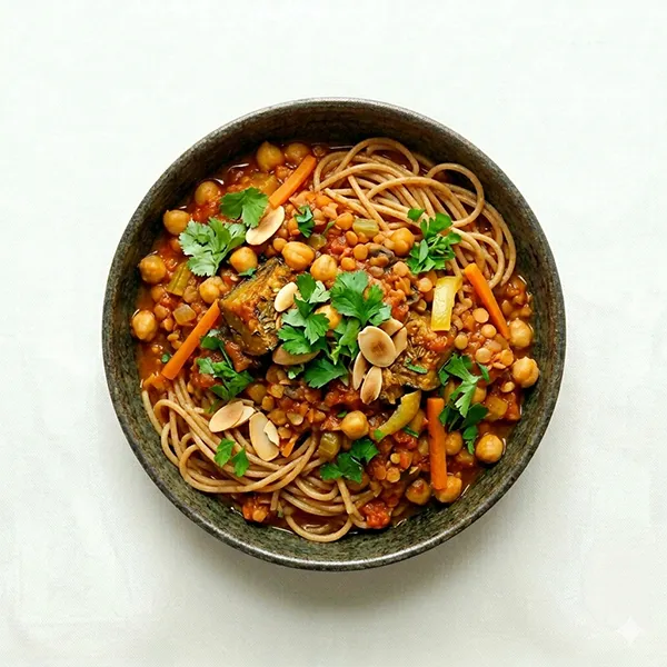 Lentil & Vegetable Bolognese With Fiber-Rich Whole Grain Pasta